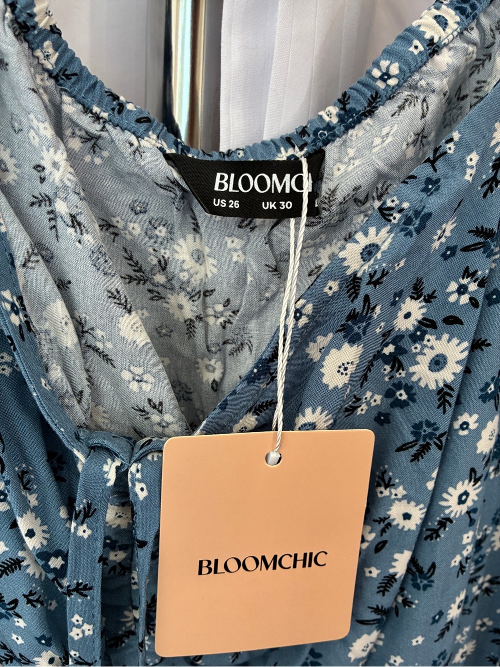 BloomChic Blue Floral Tie-Front Midi Dress - Picture 3 of 3